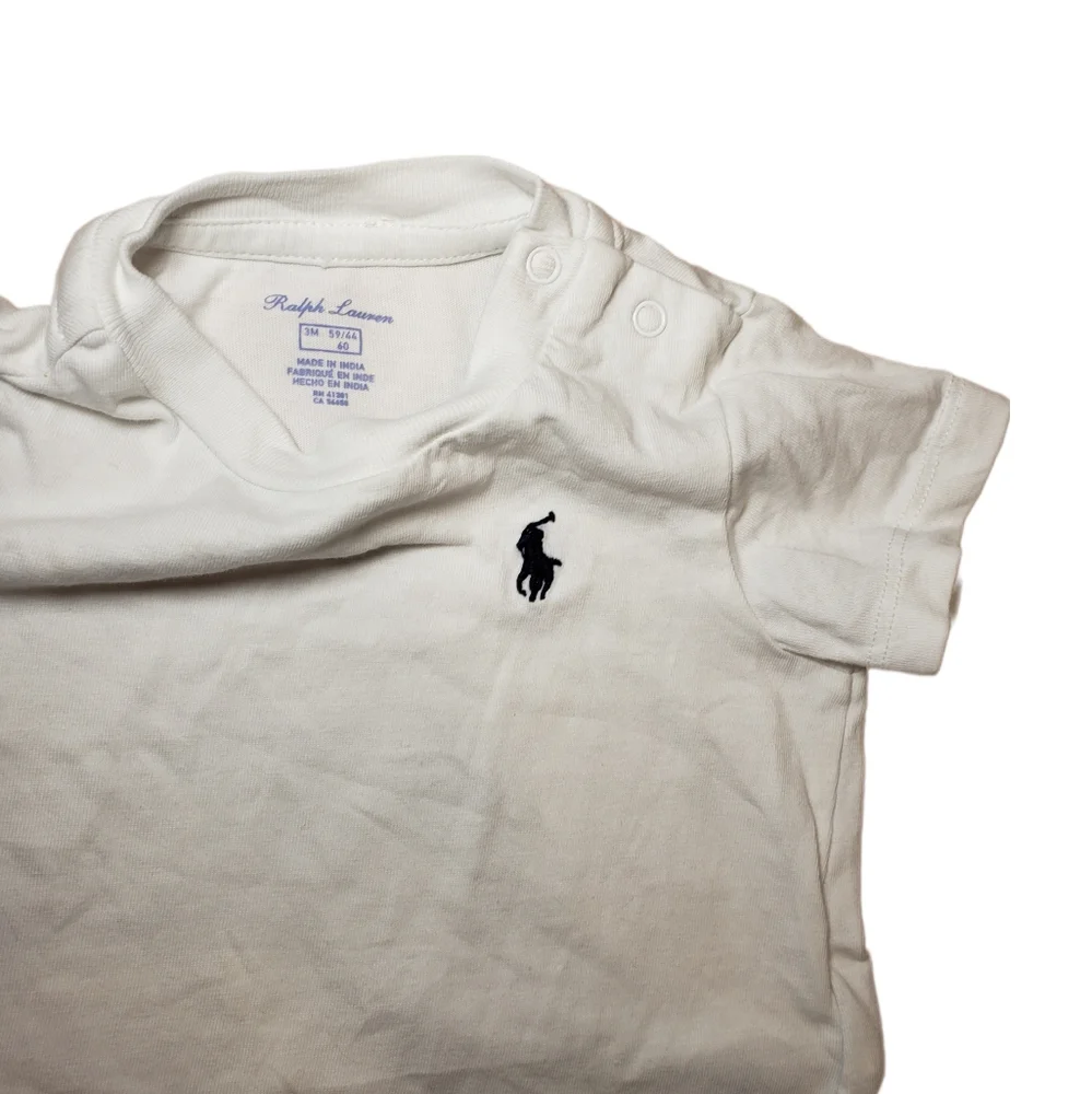 Ralph Lauren 3m Baby White Short Sleeve Polo Logo Tee Shirt
